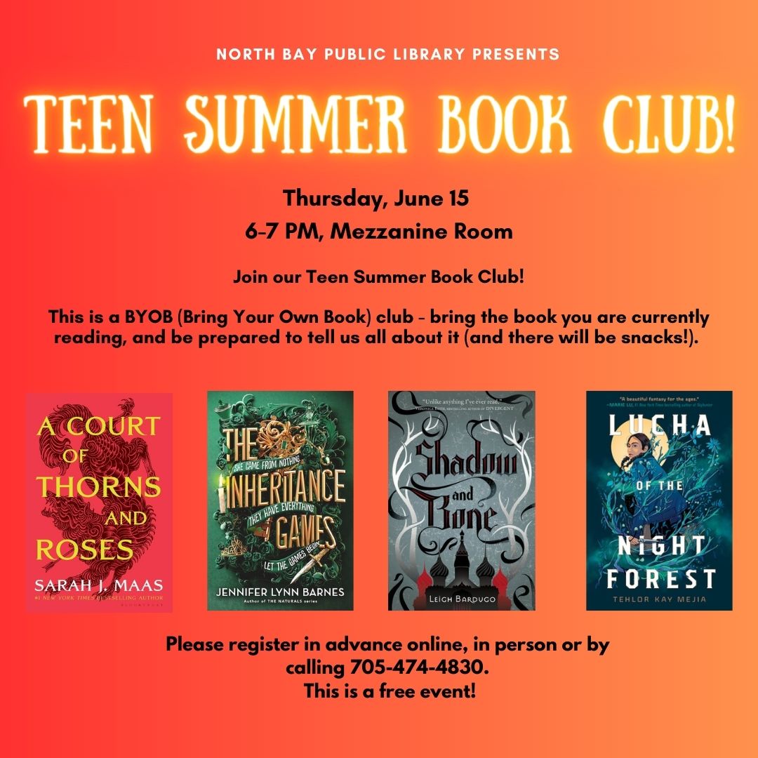 Teen Summer Book Club June 15