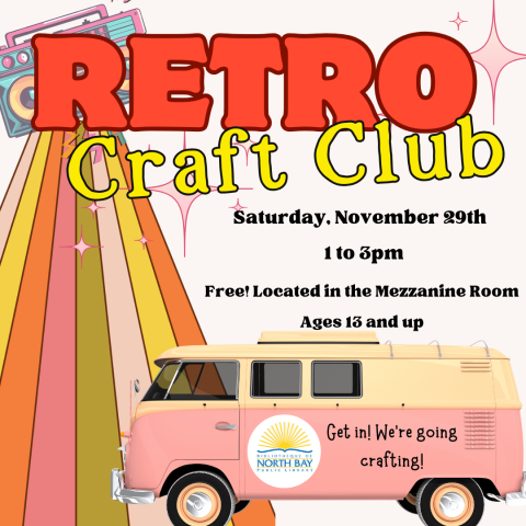 Retro Craft Club Nov. 29 1-3PM in the Mezzanine Room