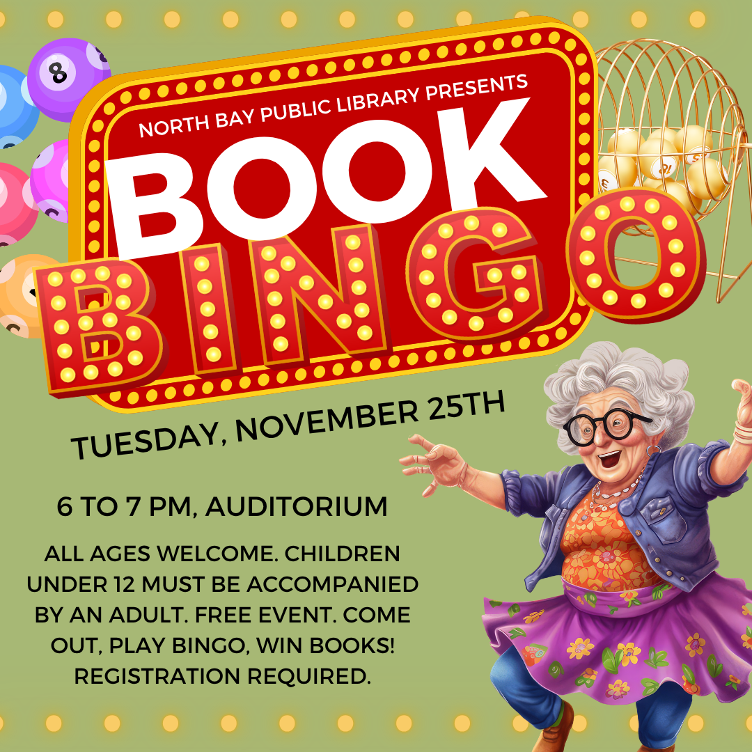 Book Bingo Nov. 25 6-7PM in the auditorium