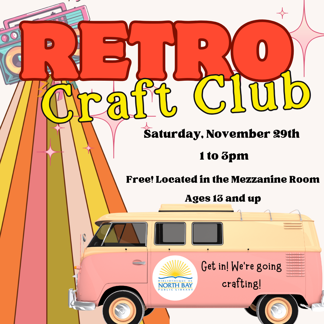 Retro Craft Club Nov. 29 1-3PM in the Mezzanine Room